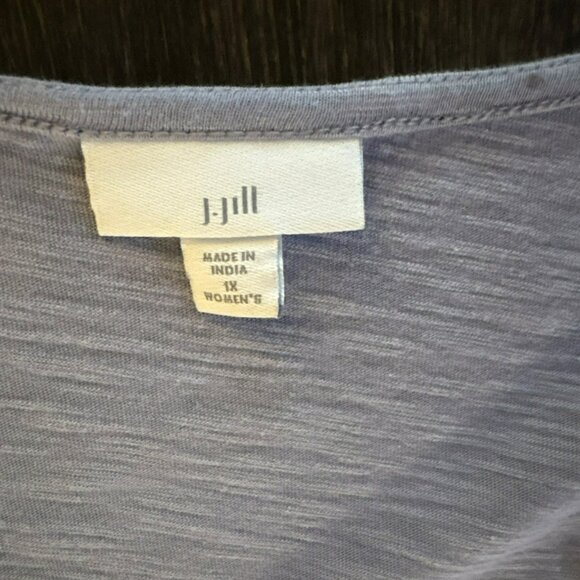 J.Jill Lace Trim V-Neck 3/4 Sleeve Top Light Purple Relaxed Fit Size 1X - Picture 3 of 7